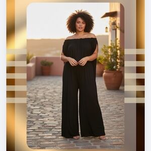 1x/2x - Black Oversized Jumpsuit